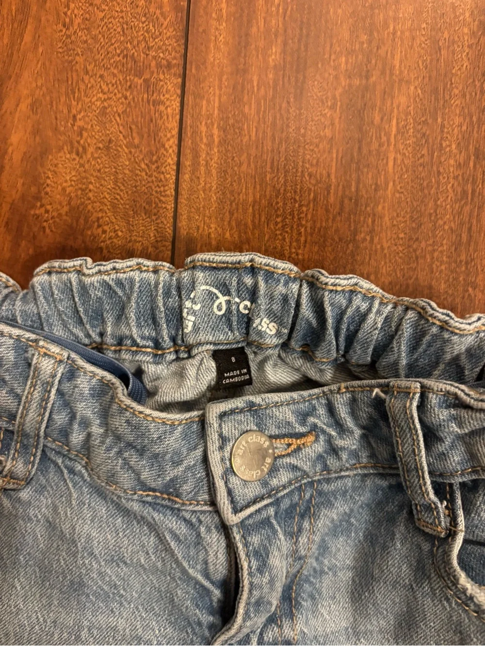 Girls Wide Leg Jeans With Side Pockets Size 8